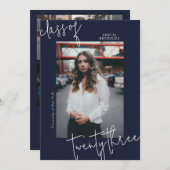 Blue Modern Minimalistische Klasse van 2024 Afstud Kaart (Voorkant / Achterkant)