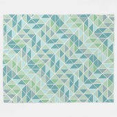 Blue Modern Mint Abstract Triangle Patroon Fleece Deken (Voorkant (Horizontaal))