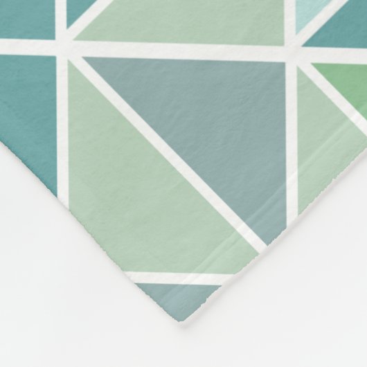 Blue Modern Mint Abstract Triangle Patroon Fleece Deken (Hoek)
