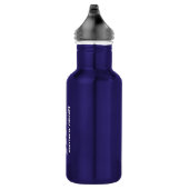 Blue Modern Monogrammed Cool Name Typography Waterfles (Rechts)