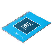 Blue Modern Monogrammed Professional Notitieboek (Linkerzijde)