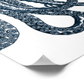 Blue Modern Octopus Poster (Hoek)