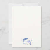 Blue Modern onder het Zee Dolphin Baby shower Kaart (Achterkant)