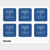 Blue Modern One Smart Cookie Afstuderen gunst Vierkante Sticker (Vel)