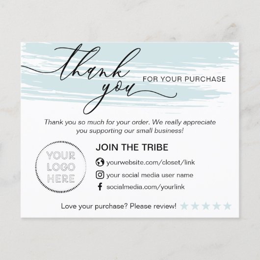 Blue Modern Online Store Small Business Thank you Flyer (Voorkant)