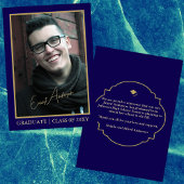 Blue Modern Photo Afstuderen Afstuderen Aankondigi Kaart