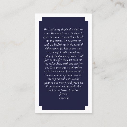 Blue Modern Photo Memorial Prayer Kaart Contactkaartje (Achterkant)