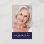 Blue Modern Photo Memorial Prayer Kaart Contactkaartje (Voorkant)