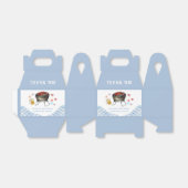 Blue Modern Plaid Retro Country Baby Q Baby shower Bedankdoosjes (Uitgevouwen)