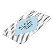 Blue Modern Polka Dots Save the Date Magneet (Linkerzijde)