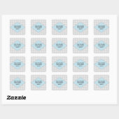 Blue Modern Polka Dots Save the Date Vierkante Sticker (Vel)