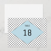 Blue Modern Polka Dots Table Number Briefkaart (Voorkant / Achterkant)