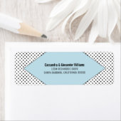 Blue Modern Polka Dots Wedding Etiket (Insitu)