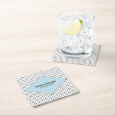Blue Modern Polka Dots Wedding Kartonnen Onderzetters (Insitu)