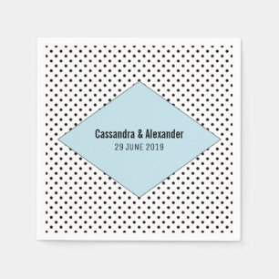 Blue Modern Polka Dots Wedding Servetten
