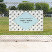 Blue Modern Polka Dots Wedding Spandoek (Insitu)