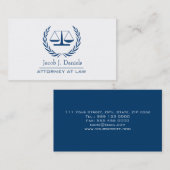 Blue Modern Professional Lawyer Attorney Business Visitekaartje (Voorkant / Achterkant)