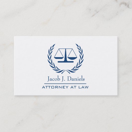 Blue Modern Professional Lawyer Attorney Business Visitekaartje (Voorkant)