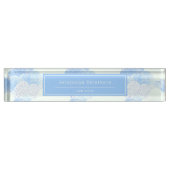 Blue Modern Rain Clouds Personalized Naambordje (Voorkant)