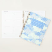 Blue Modern Rain Clouds Persoonlijke naam Planner (Display)