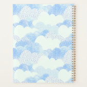 Blue Modern Rain Clouds Persoonlijke naam Planner (Achterkant)