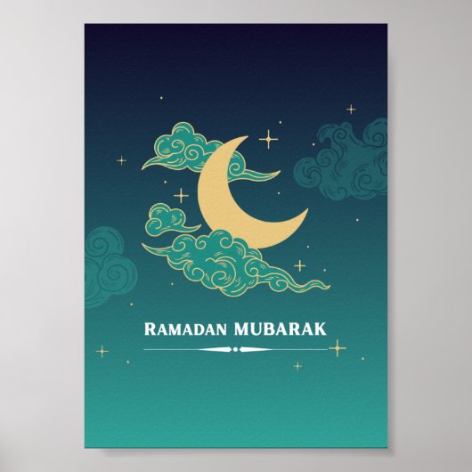 Blue Modern Ramadan Mubarak Poster (Voorkant)