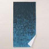 Blue, modern, retro, cool, trendy dot pattern badhanddoek (Badhanddoek)
