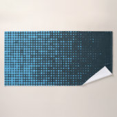 Blue, modern, retro, cool, trendy dot pattern badhanddoek (Badhanddoek)