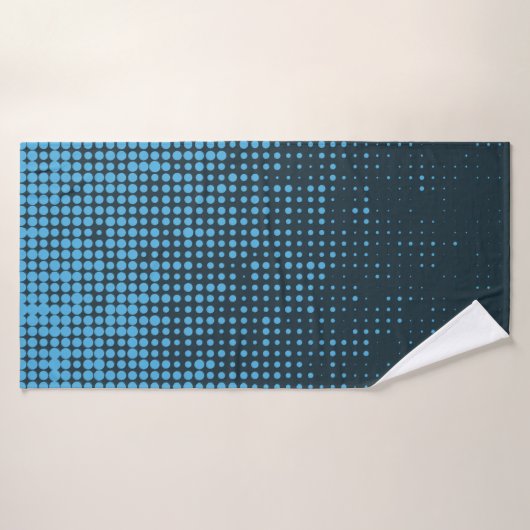 Blue, modern, retro, cool, trendy dot pattern badhanddoek (Badhanddoek)