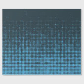 Blue, modern, retro, cool, trendy dot pattern cadeaupapier (Vlak)