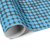 Blue, modern, retro, cool, trendy dot pattern cadeaupapier (Rol Hoek)