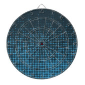 Blue, modern, retro, cool, trendy dot pattern dartbord (Voorkant)