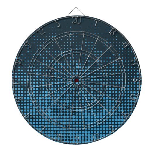 Blue, modern, retro, cool, trendy dot pattern dartbord (Voorkant)