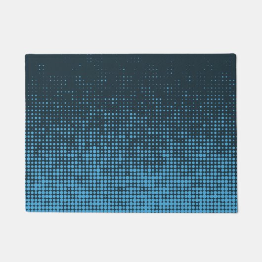 Blue, modern, retro, cool, trendy dot pattern deurmat (Voorkant)