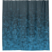 Blue, modern, retro, cool, trendy dot pattern douchegordijn (Voorkant)