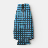 Blue, modern, retro, cool, trendy dot pattern flesjeskoeler (Achterkant)