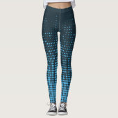 Blue, modern, retro, cool, trendy dot pattern leggings (Voorkant)