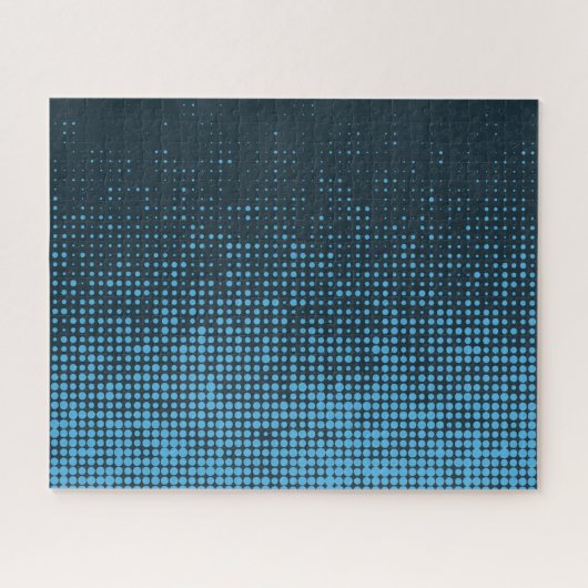 Blue, modern, retro, cool, trendy dot pattern legpuzzel (Horizontaal)