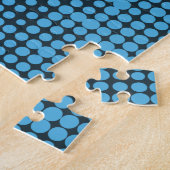 Blue, modern, retro, cool, trendy dot pattern legpuzzel (Zijkant)