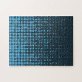 Blue, modern, retro, cool, trendy dot pattern legpuzzel (Horizontaal)