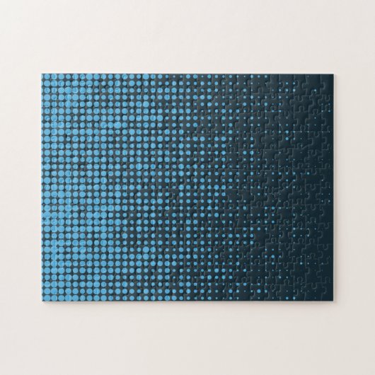 Blue, modern, retro, cool, trendy dot pattern legpuzzel (Horizontaal)