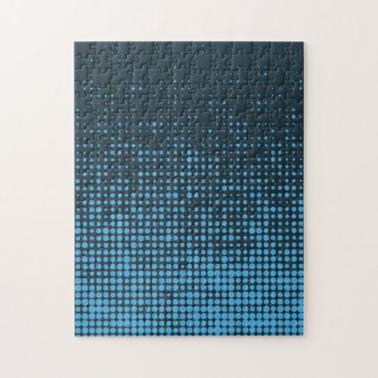 Blue, modern, retro, cool, trendy dot pattern legpuzzel (Verticaal)