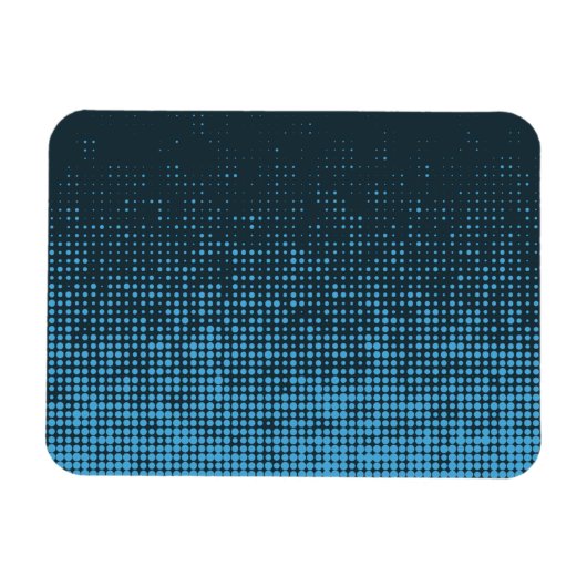Blue, modern, retro, cool, trendy dot pattern magneet (Horizontaal)