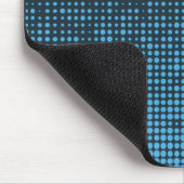 Blue, modern, retro, cool, trendy dot pattern muismat (Hoek)