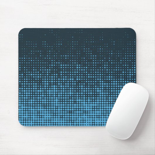 Blue, modern, retro, cool, trendy dot pattern muismat (Met muis)