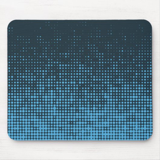 Blue, modern, retro, cool, trendy dot pattern muismat (Voorkant)