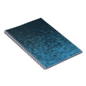 Blue, modern, retro, cool, trendy dot pattern notitieboek (Rechterzijde)