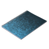 Blue, modern, retro, cool, trendy dot pattern notitieboek (Linkerzijde)