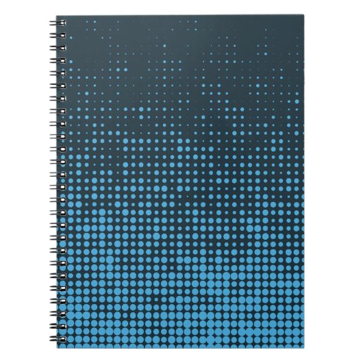 Blue, modern, retro, cool, trendy dot pattern notitieboek (Voorkant)