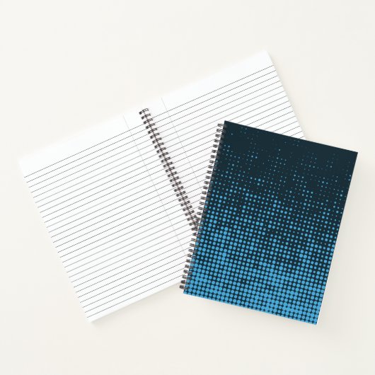 Blue, modern, retro, cool, trendy dot pattern notitieboek (Binnen)